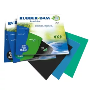 Rubber-Dam kofferdam gumi, medium,  0.18mm 6cmx6cm 36db