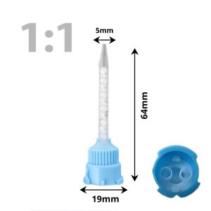 Keverőcsőr kék, csúcsos, 1:1, 64mm 50db Dochem