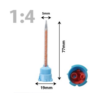 Keverőcsőr kék-narancssárga, 1:4, 77mm 50db Dochem
