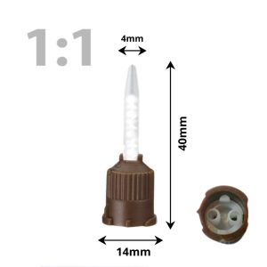Keverőcsőr barna, csúcsos, 1:1, 40mm 50db Dochem