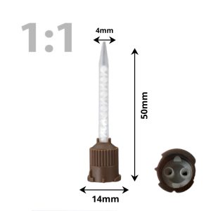 Keverőcsőr barna, csúcsos, 1:1, 50mm 50db Dochem