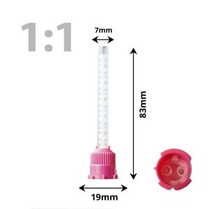   Keverőcsőr rózsaszín, nem csúcsos, 1:1, 83mm 50db Dochem