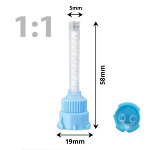 Keverőcsőr kék, nem csúcsos, 1:1, 58mm 50db Dochem