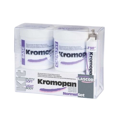 KromopanSil készlet Putty Hard normálkötő 2x150ml+Light Body normálkötő 50ml+6db keverőcsőr+6db intraorális csőr