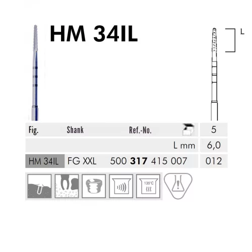 Szájsebészeti csontfúró HM34IL 317 012 FG XXL Meisinger 5db