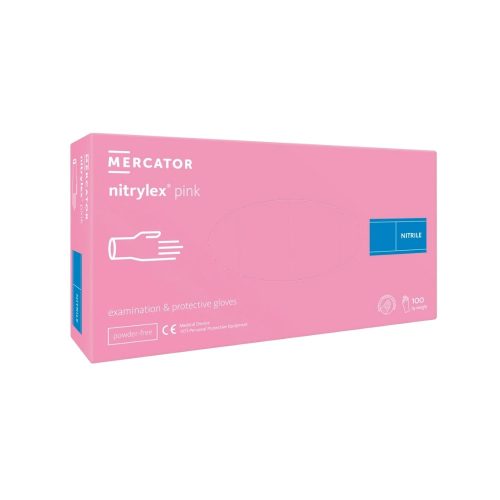 Nitrylex pink nitrile púdermentes gumikesztyű, rózsaszín 100db 