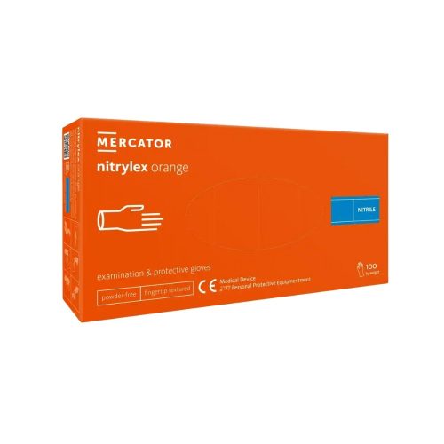 Nitrylex orange nitrile púdermentes gumikesztyű, narancssárga 100db 