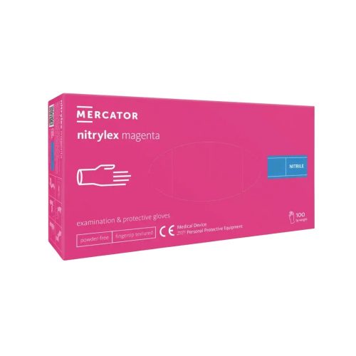 Nitrylex magenta nitrile púdermentes gumikesztyű, magenta 100db 