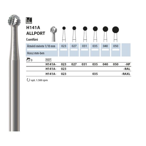 Csontfúró H141A 027 HP NTI 3db