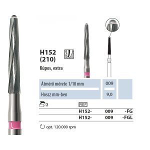 Endodonciai fúró H152 009 FGL NTI 3db