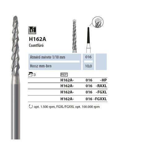 Csontfúró H162A 016 FGXL NTI 3db