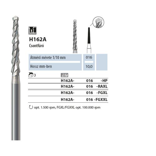 Csontfúró H162A 016 FGXXL NTI 3db