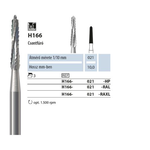 Csontfúró Lindemann H166 021 HP NTI 3db