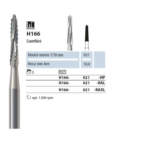 Csontfúró Lindemann H166 021 RAXL NTI 3db