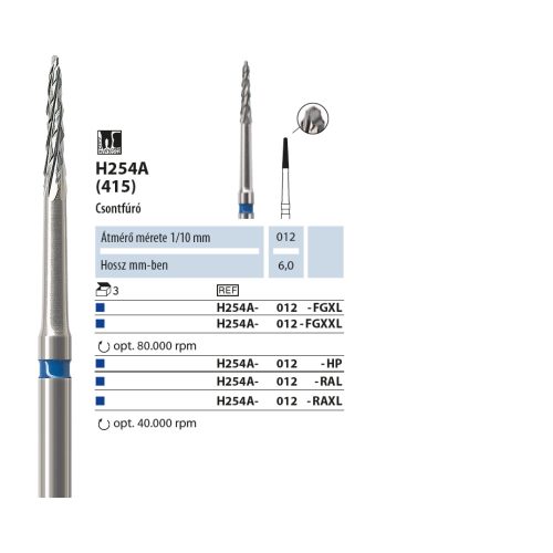 Csontfúró H254A 012 FGXL NTI 3db