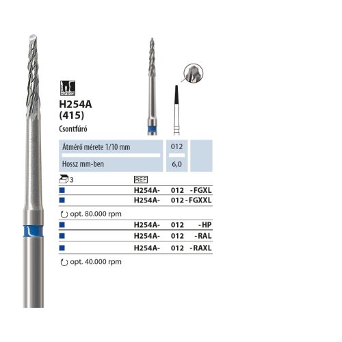 Csontfúró H254A 012 FGXXL NTI 3db