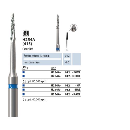 Csontfúró H254A 012 RAL NTI 3db