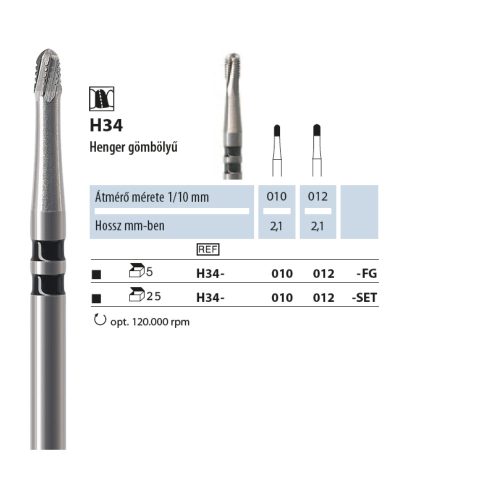 Koronafelvágó H34 012 FG NTI 5db