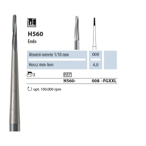 Szájsebészeti endodonciai fúró H560 008 FGXXL NTI 3db