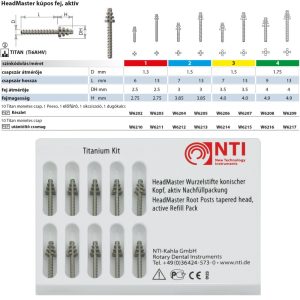   HeadMaster titánium gyökércsap utántöltő kúpos fej, aktív NTI 10db