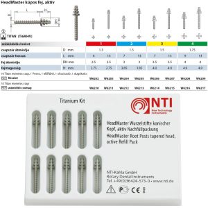   HeadMaster titánium gyökércsap utántöltő kúpos fej, aktív, hosszú NTI 10db