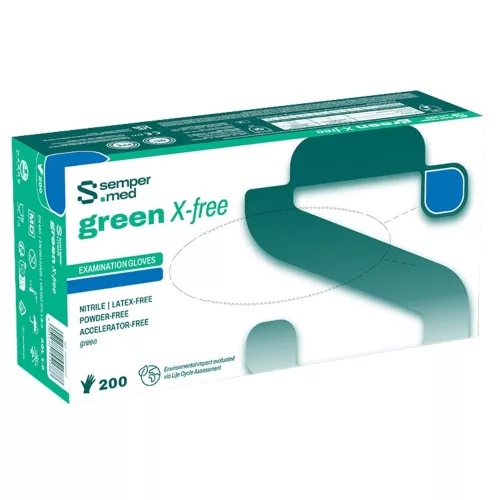 Sempercare Green nitrile púdermentes gumikesztyű 200db 