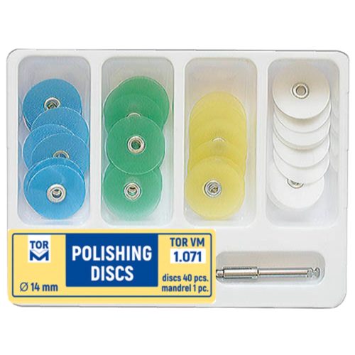Polírozókorong készlet 14mm 4x10db polírozókorong+1db mandrel TOR
