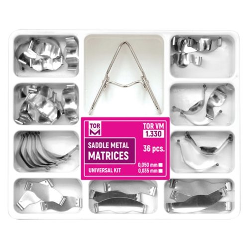 Szorítóhüvelyes domborított és sima fémmatrica készlet 0.035mm 36db+1db csipesz TOR