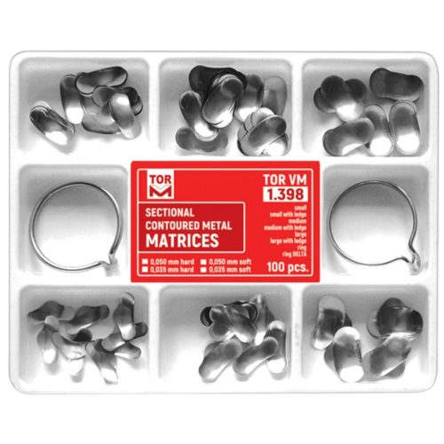 Szekcionált domborított fémmatrica 0.050mm nagy univerzális készlet 100db+2db gyűrű TOR