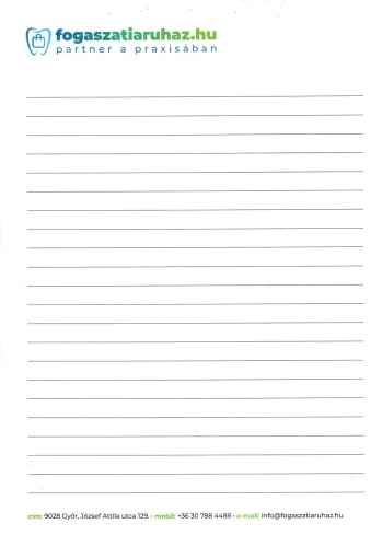 Jegyzettömb, nagy, vonalas 21cmx29.5cm 25lap fogaszatiaruhaz.hu