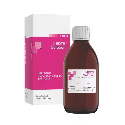 i-EDTA Solution gyökércsatorna preparáló oldat, 17% EDTA 250ml folyadék+3ml adagoló fecskendő