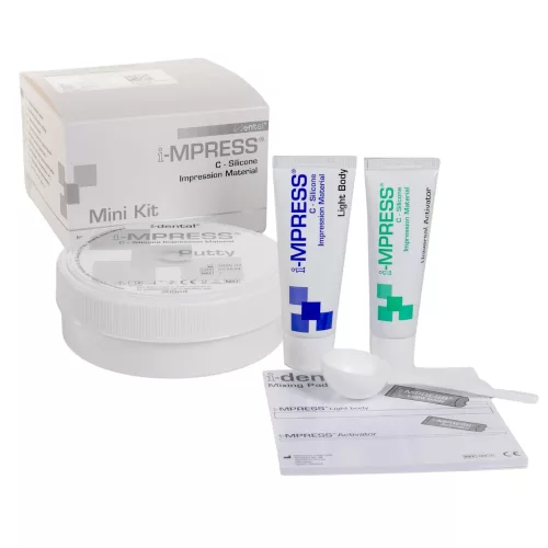 i-MPRESS Mini lenyomatanyag készlet 200ml Putty+40ml Light Body+30ml Universal Aktivator Gel+keverőblokk+adagoló